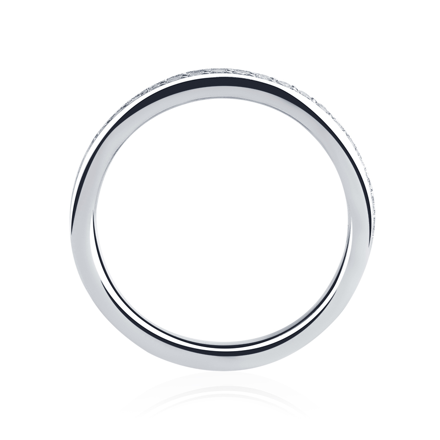 Плоское обручальное кольцо из платины с бриллиантами ПК-031-03 Platinum Lab фото 4