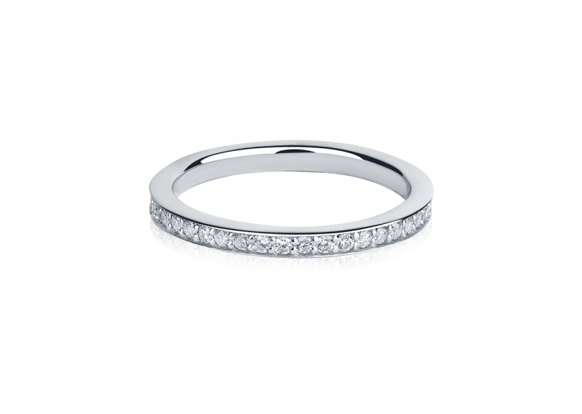 Обручальное кольцо 2 мм с бриллиантми из платины ПК-031-03 Платинум Лаб фото 2