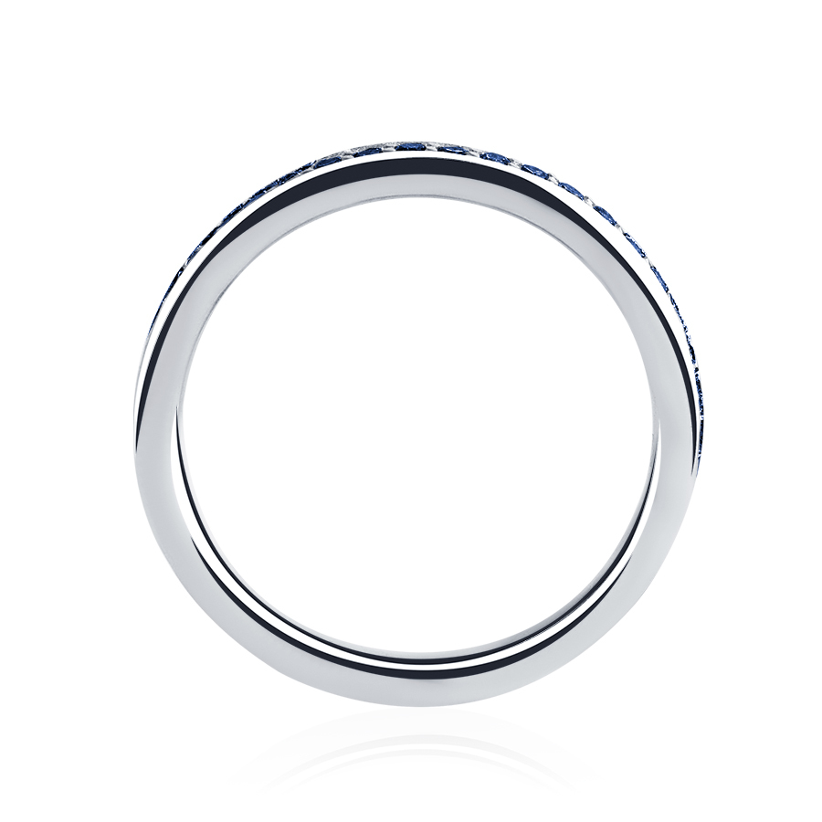 Плоское обручальное кольцо из платины с сапфирами ПК-031С-03 platinumlab фото 3
