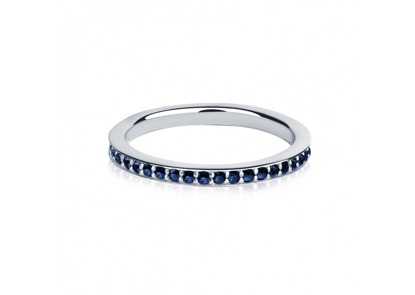 Свадебное кольцо с сапфирами из платины 950 ПК-031С-03 Платинум Лаб фото 2