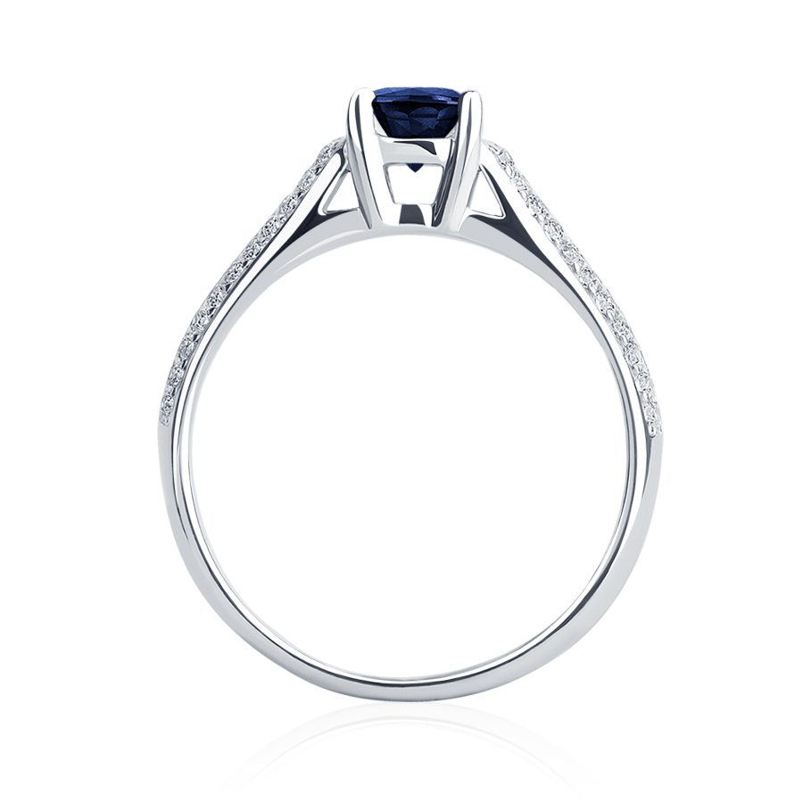 Помолвочное кольцо из платины 950 с сапфиром и бриллиантами ПК-032С-01 platinumlab фото 2