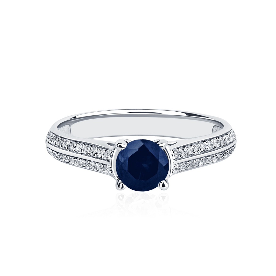Женское помолвочное кольцо с сапфиром и бриллиантами из платины ПК-032С-01 Платинум Лаб фото 3