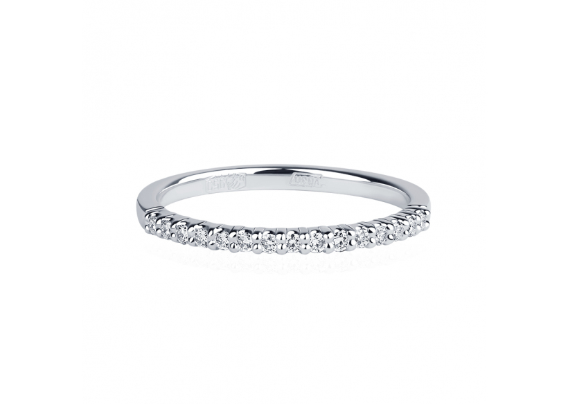 Обручальное кольцо с дорожкой бриллиантов из платины ПК-044-01 Платинум Лаб фото 2