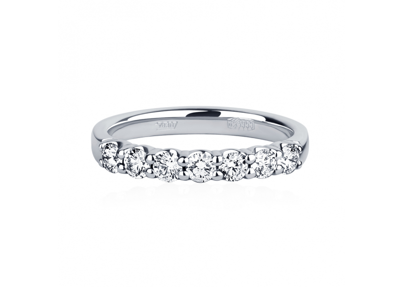 Обручальное кольцо с дорожкой бриллиантов из платины ПК-044-06 Platinum Lab фото 2