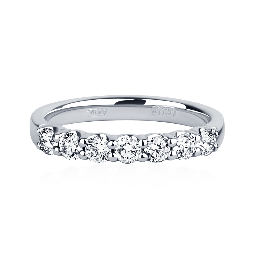 Обручальное кольцо с дорожкой бриллиантов из платины ПК-044-06 Platinum Lab фото 2
