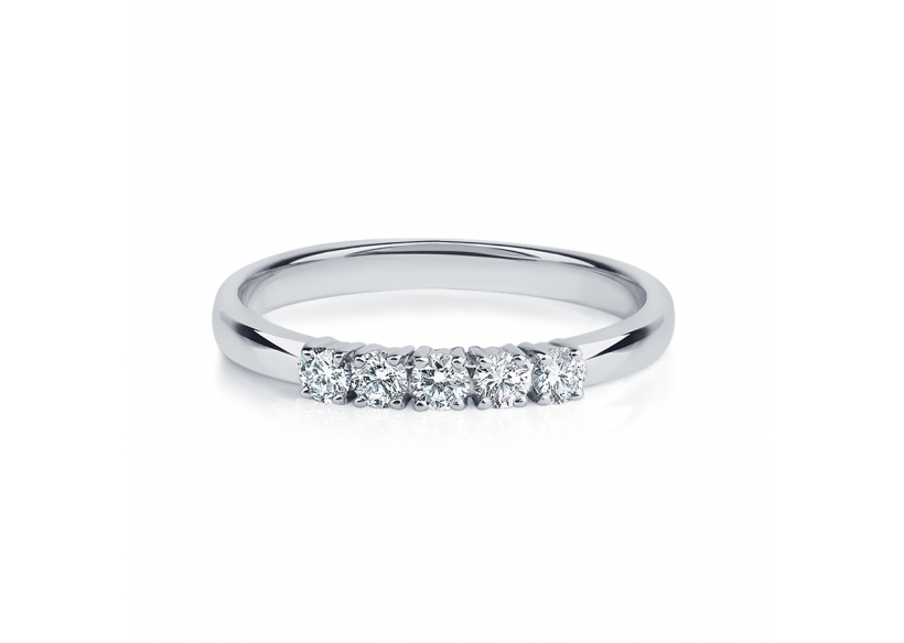 Обручальное кольцо с 5 бриллиантами из платины ПК-045-01 Platinum Lab фото 2