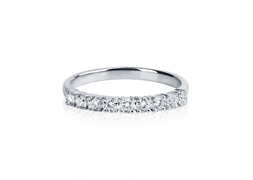 Обручальное кольцо с 9 бриллиантами из платины ПК-045-02 Platinum Lab фото 2