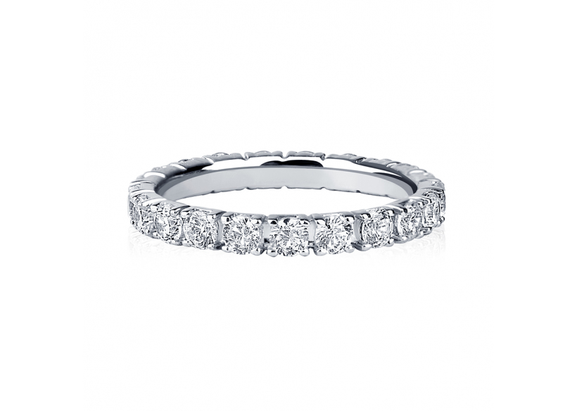 Обручальное кольцо с бриллиантами по кругу из платины ПК-045-03 Platinum Lab фото 2