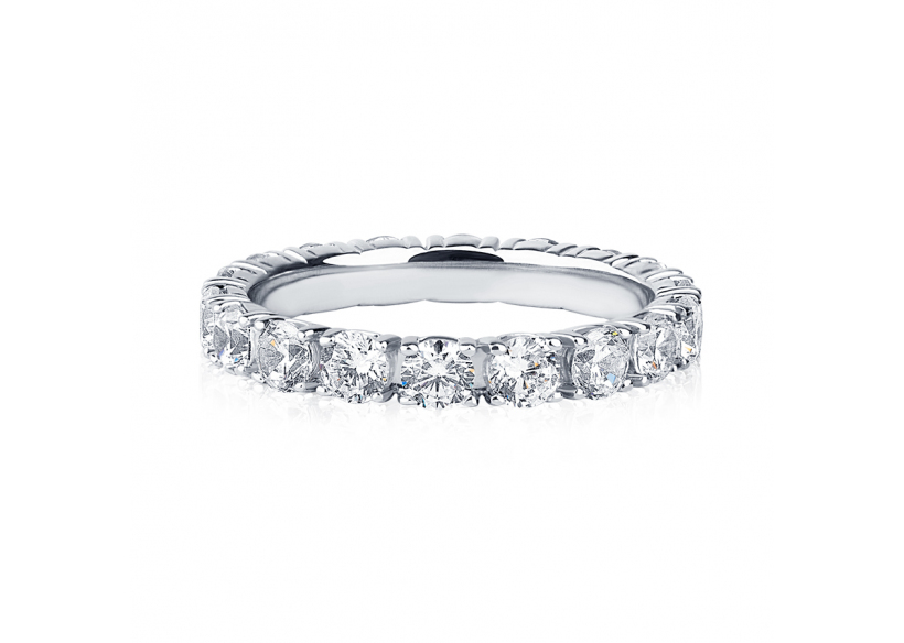 Дорогое обручальное кольцо с дорожкой бриллиантов ПК-045-04 Платина Лаб фото 2