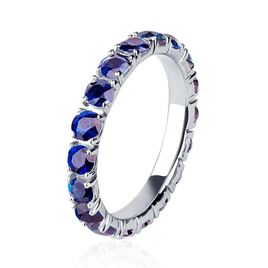 Обручальное кольцо с сапфирами из платины ПК-045С-04 Platinum Lab фото 1
