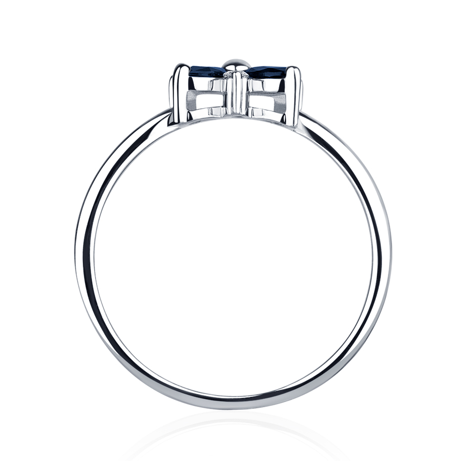 Кольцо для женщины из платины с сапфирами и бриллиантами ПК-062С-01 Platinum Lab фото 3