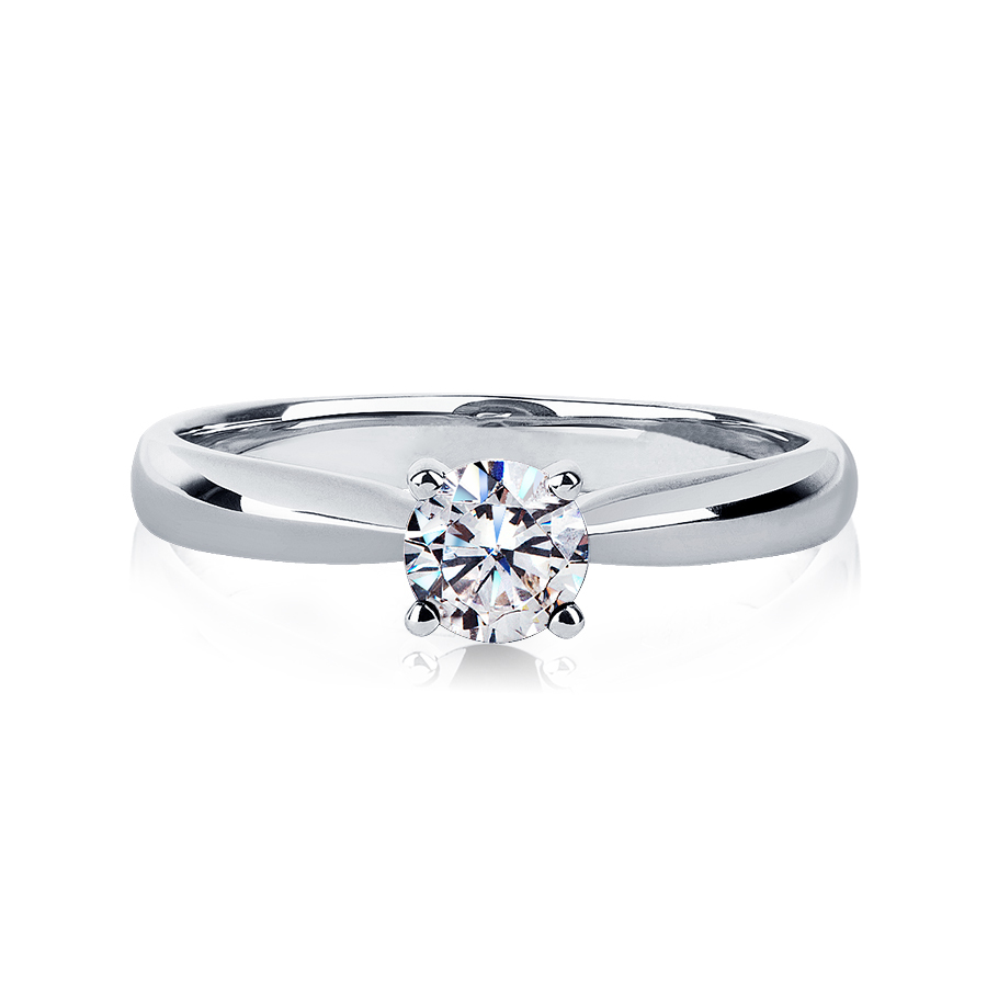 Помолвочное кольцо для девушки из платины с одним бриллиантом ПК-090-04 Платинум Лаб фото 2 