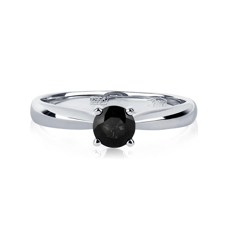 Кольцо для помолвки из платины с черным бриллиантом ПК-090Ч-04 PlatinumLab фото 3