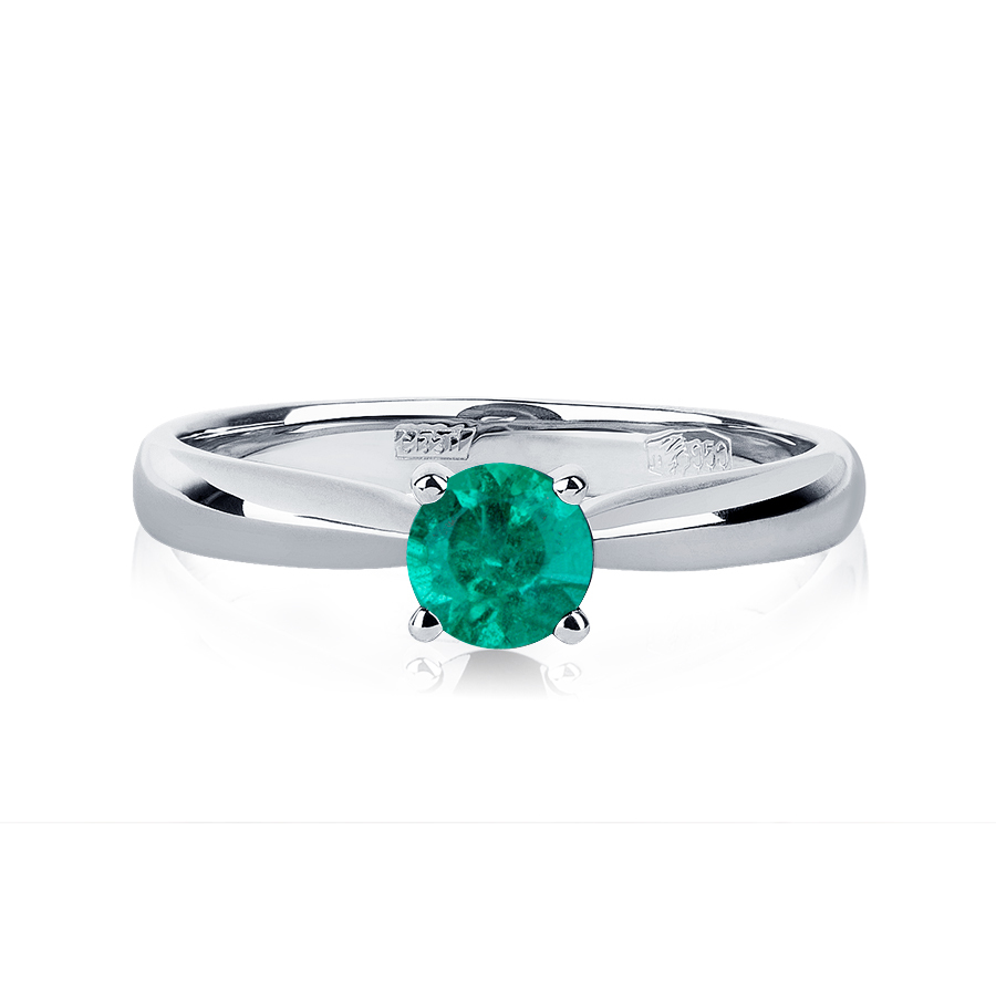 Помолвочное кольцо для девушки из платины с изумрудом ПК-090И-04 PlatinumLab фото 2