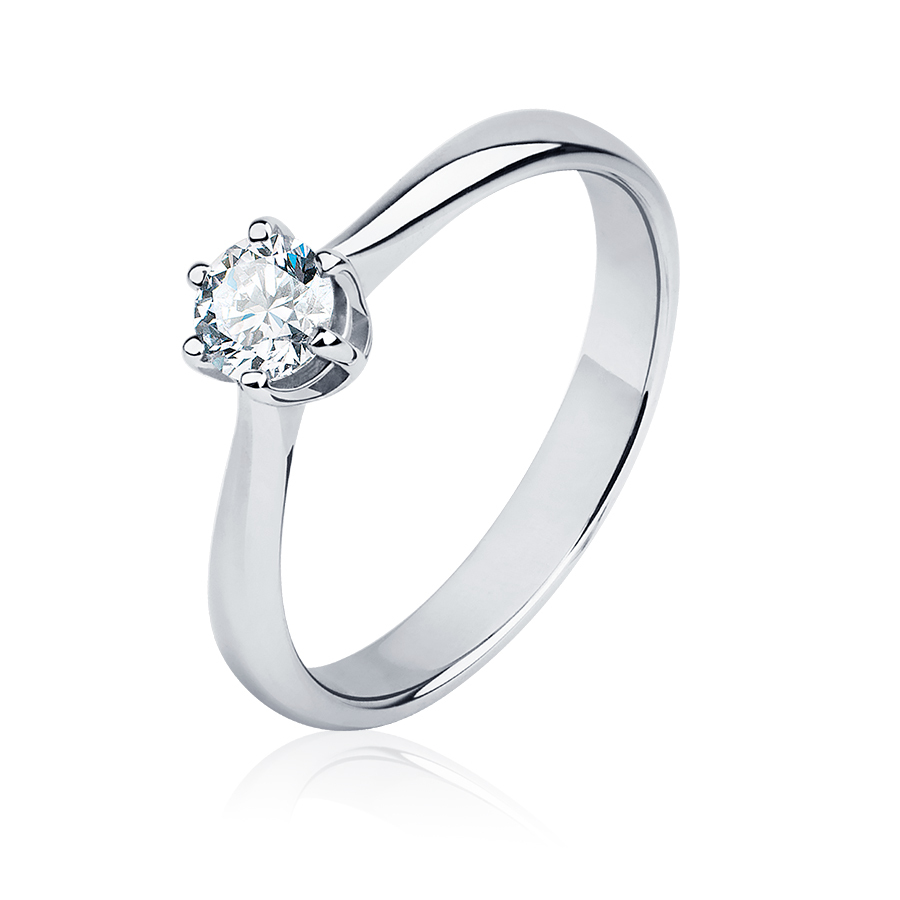 Женское помолвочное кольцо из платины с одним бриллиантом ПК-093-01 Platinum Lab фото 1