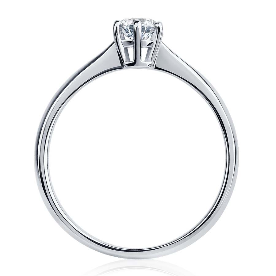 Белое помолвочное кольцо с 1 бриллиантом из платины ПК-093-01 Платиновая Лаборатория фото 2