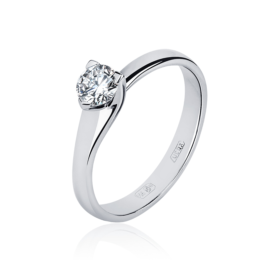 Помолвочное кольцо для предложения из платины с одним бриллиантом ПК-094-02 PlatinumLab фото 1