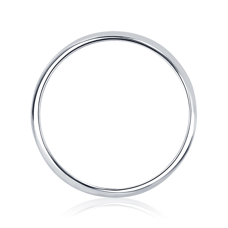 Гладкое обручальное кольцо из платины с бриллиантом ПК-103-01 PlatinumLab фото 3