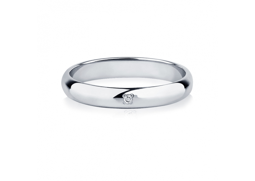 Женское обручальное кольцо из платины с бриллиантом ПК-103-01 Платинум Лаб фото 2