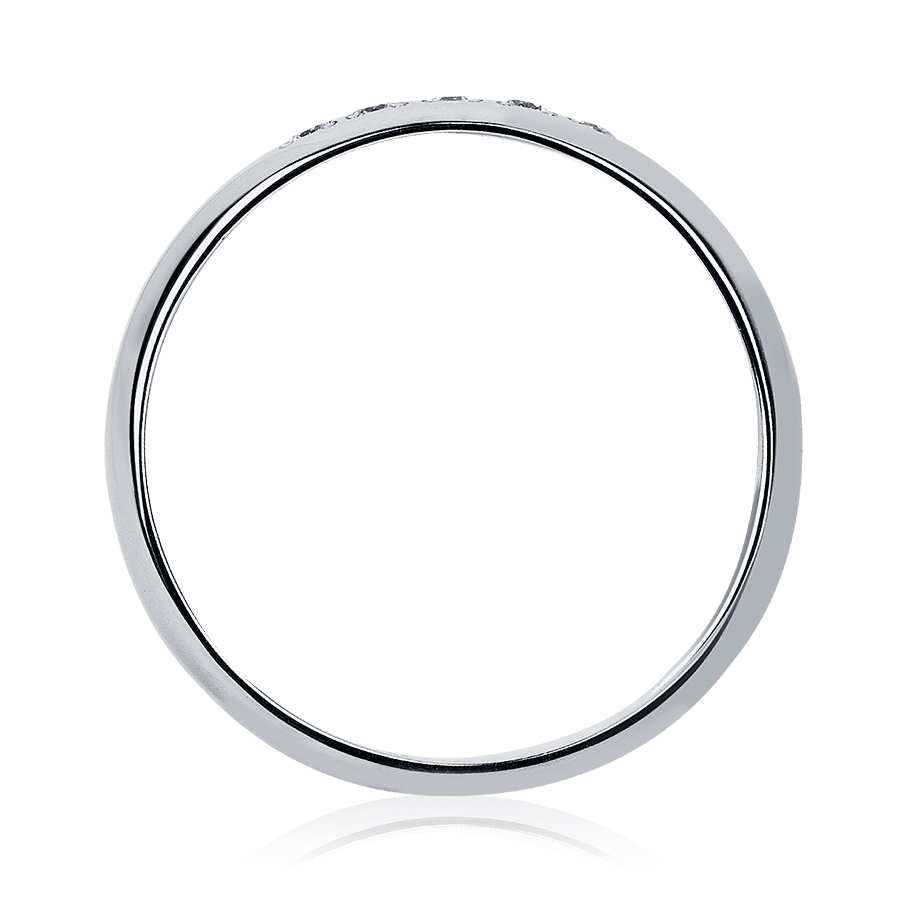 Белое обручальное кольцо с бриллиантами из платины ПК-104-05 Platinum Lab фото 3