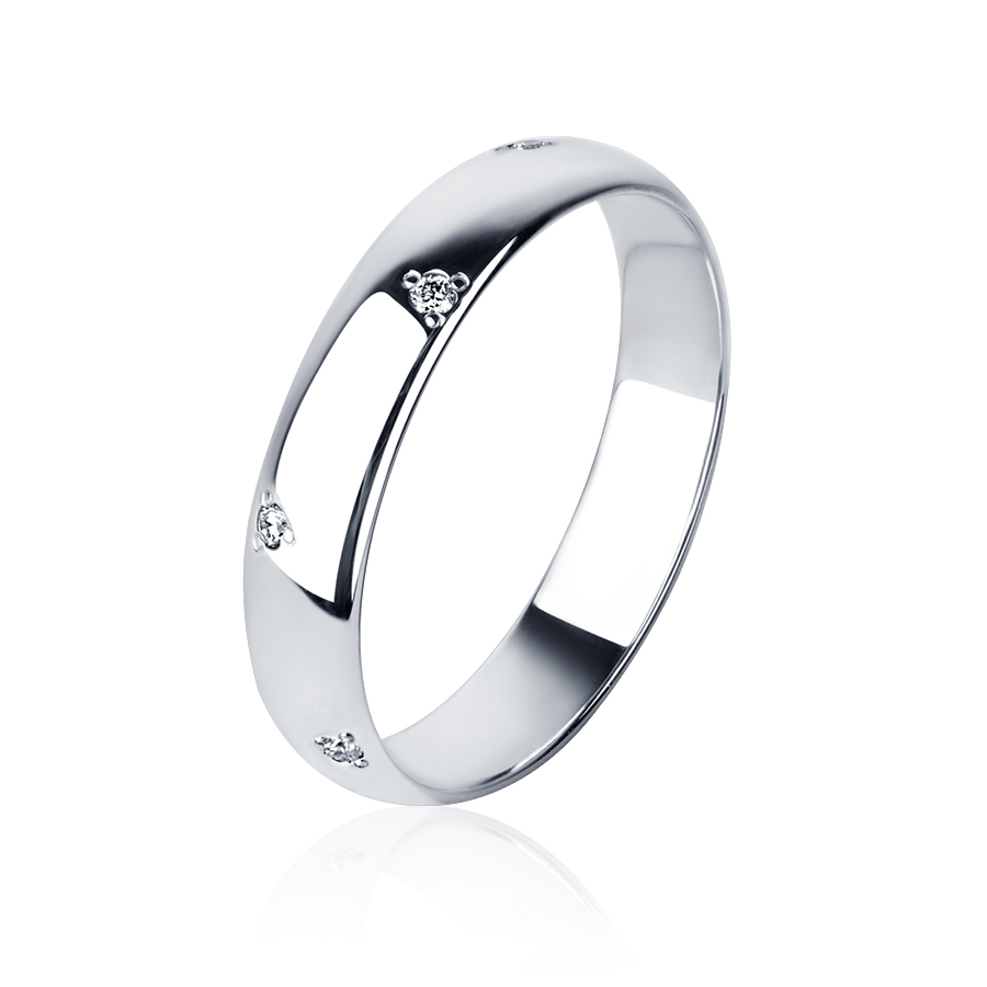 Оригинальное обручальное кольцо из платины с бриллиантами ПК-104-08 Platinum Lab фото 1