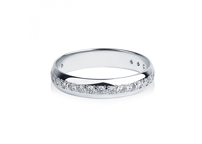 Обручальное кольцо с бриллиантами из платины ПК-104-25 Платиновая Лаборатория фото 2