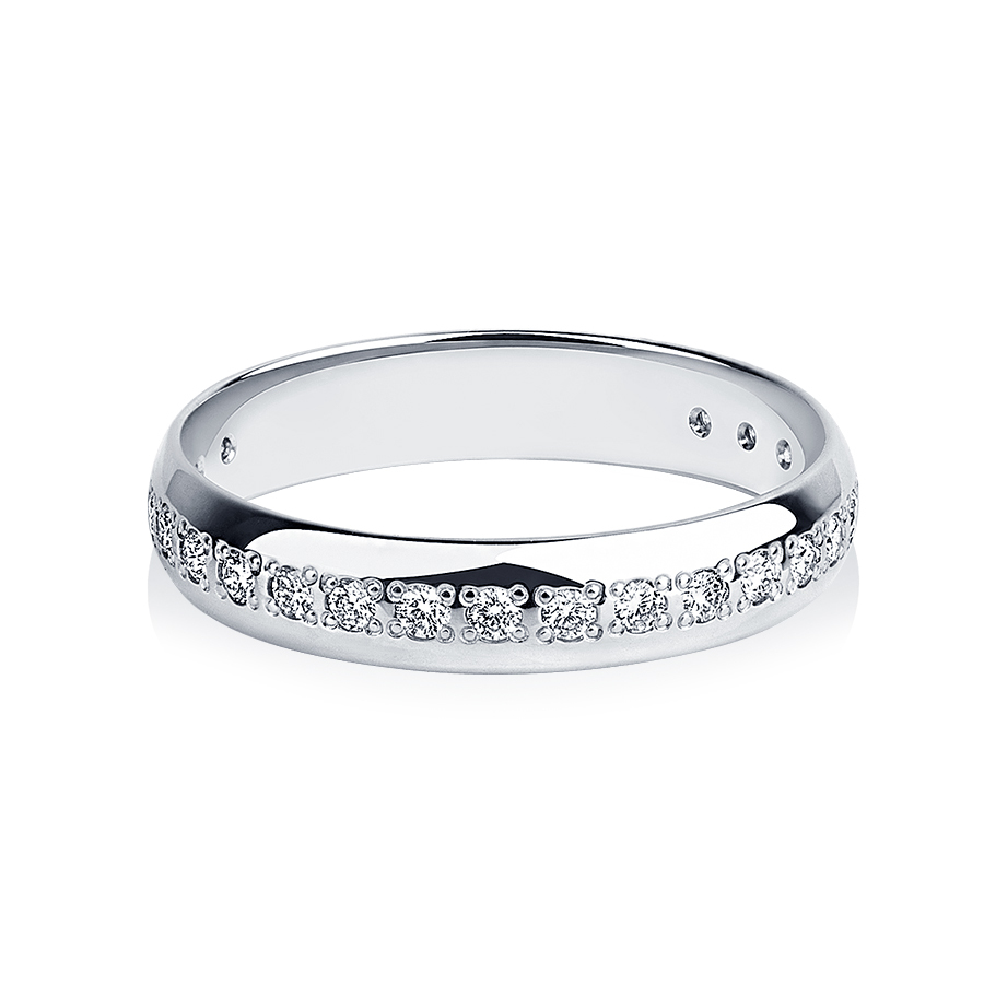 Обручальное кольцо с бриллиантами из платины ПК-104-25 Платиновая Лаборатория фото 2