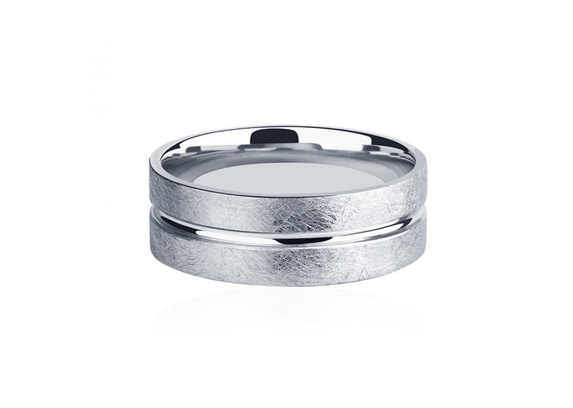 Матовое обручальное кольцо из платины ПК-108-00-ТМ1 Platinum Lab фото 2