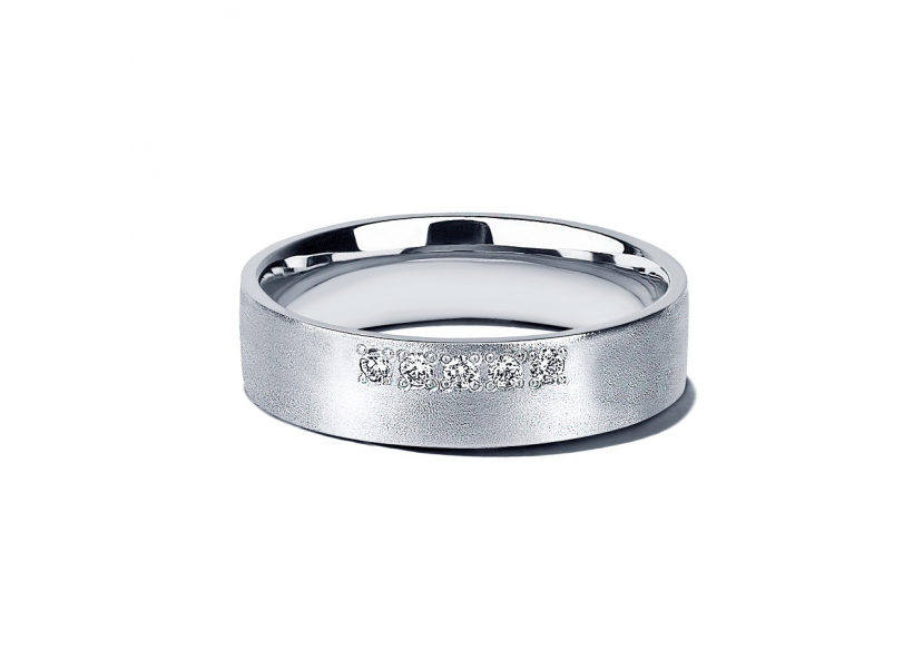 Широкое обручальное кольцо с бриллиантами из платины ПК-110-05-М3 Platinum Lab фото 2