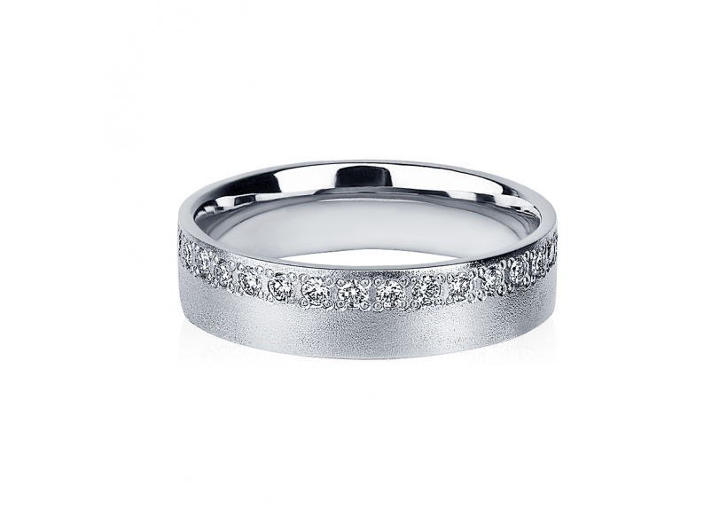 Широкое обручальное кольцо из платины с бриллиантами ПК-110-30-М3 Platinum Lab фото 2