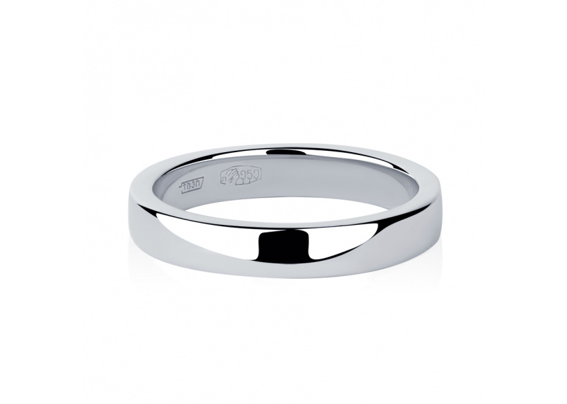 Гладкое обручальное кольцо без камней из платины ПК-111-00 Платинум Лаб фото 2