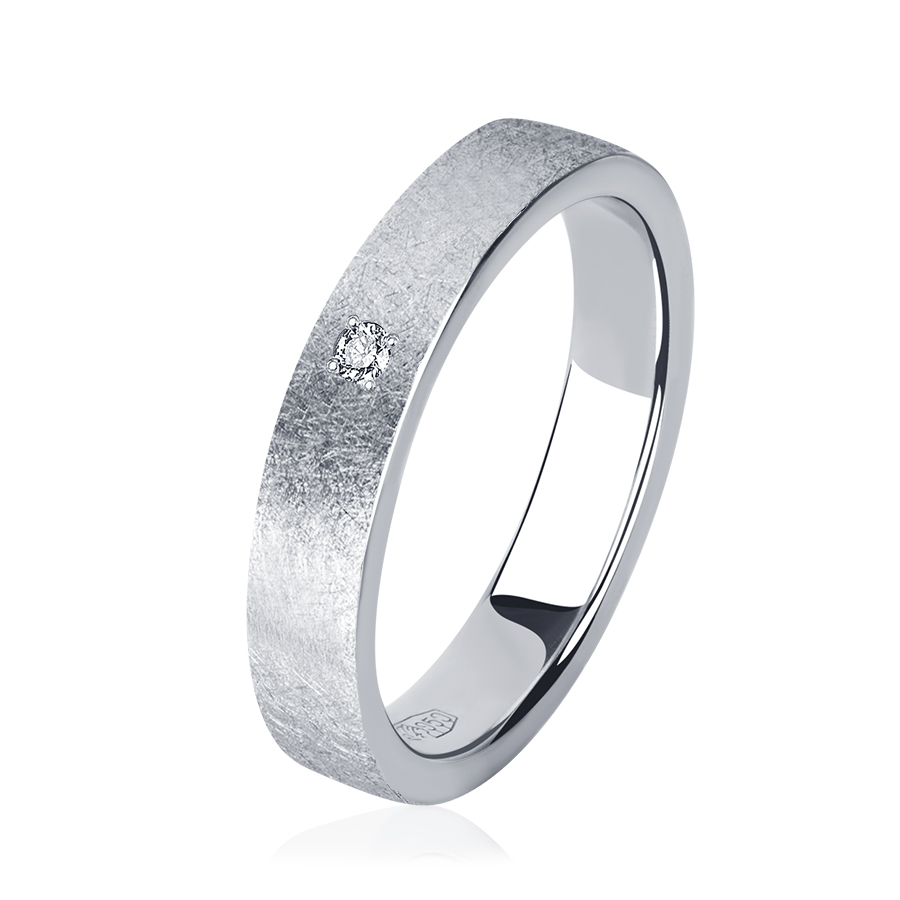 Свадебное кольцо из платины с бриллиантом ПК-111-01-М1 Platinum Lab фото 1