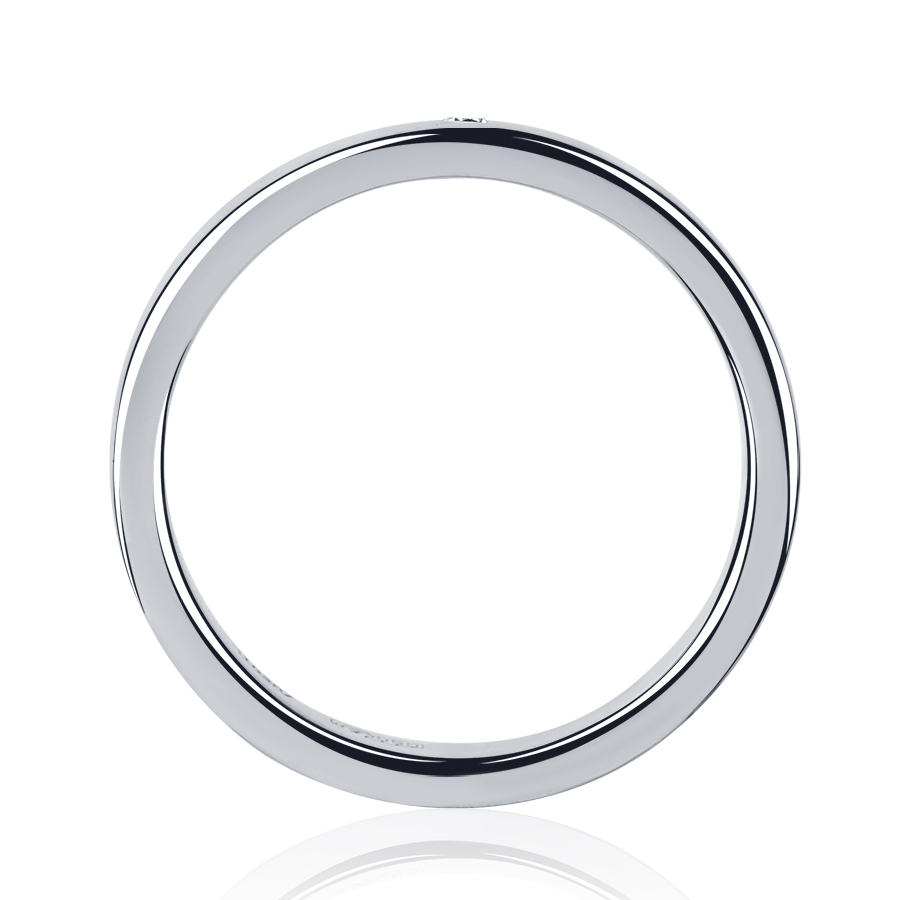 Белое обручальное кольцо из платины с бриллиантом ПК-111-01 Платинум Лаб фото 3