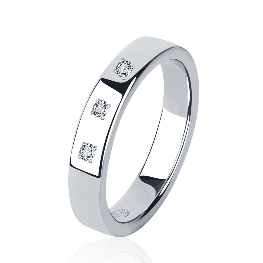 Свадебное кольцо с бриллиантами из платины ПК-111-03 Платиновая Лаборатория фото 1