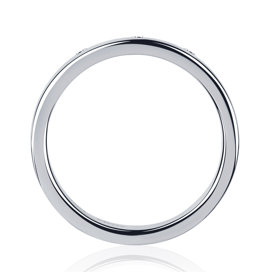Белое обручальное кольцо с бриллиантами из платины  ПК-111-03 Платинум Лаб фото 3