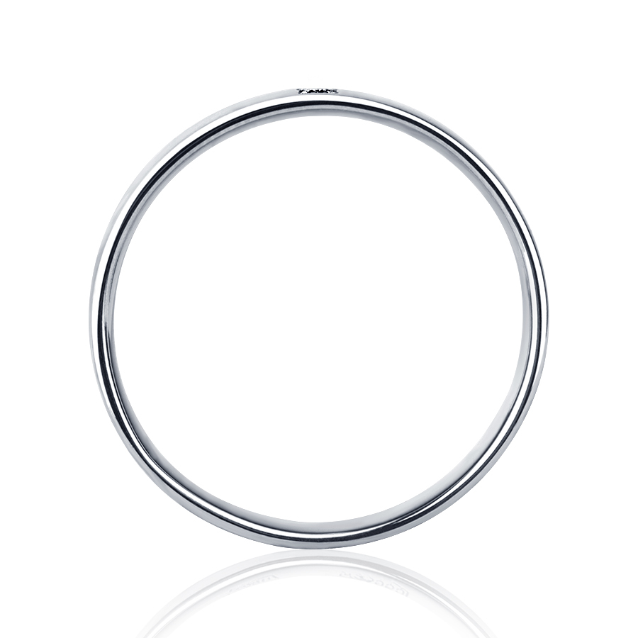 Простое обручальное кольцо из платины с бриллиантом ПК-113-01 PlatinumLab фото 3