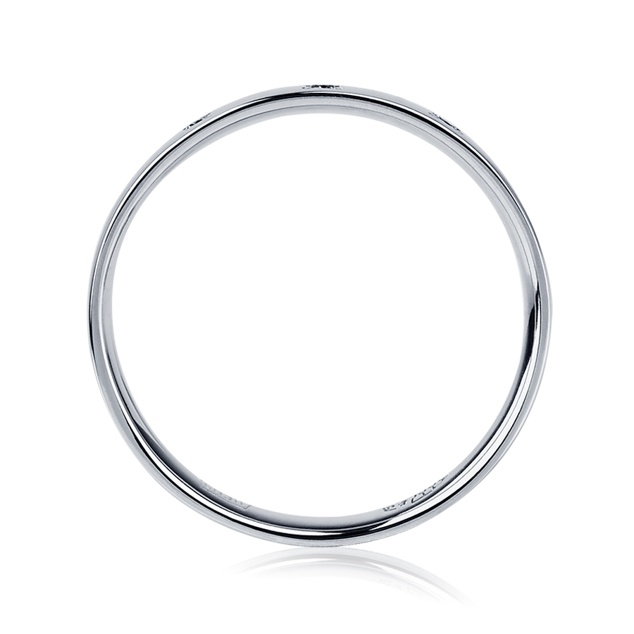 Гладкое свадебное кольцо из платины с бриллиантами ПК-113-03 PlatinumLab фото 3