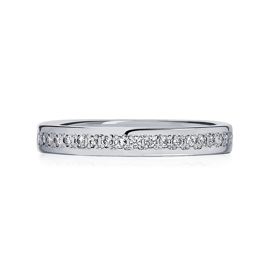 Обручальное кольцо из платины с дорожкой бриллиантов ПК-113-35 Platinum Lab фото 3