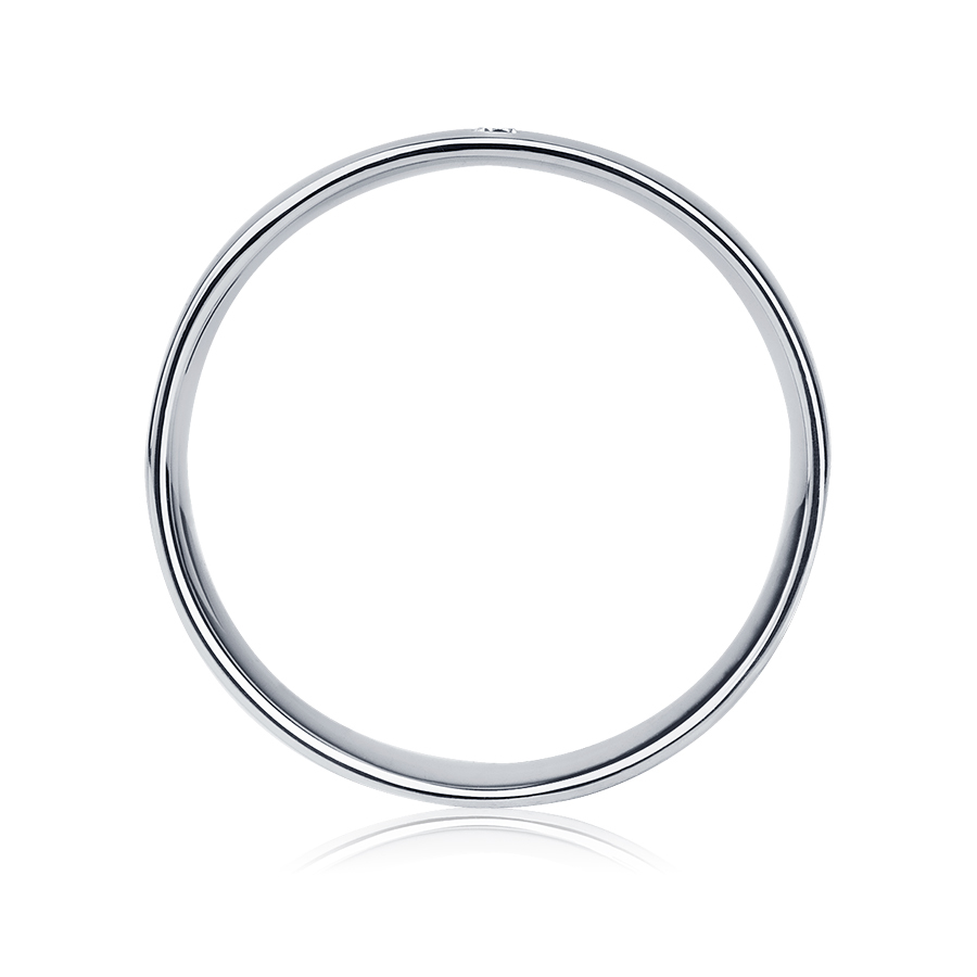 Гладкое обручальное кольцо из платины с бриллиантом ПК-114-01 Platinum Lab фото 3