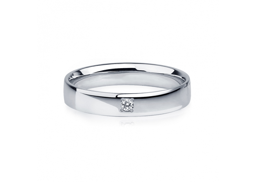 Обручальное кольцо с 1 бриллиантом из платины ПК-114-01 Платиновая Лаборатория фото 2