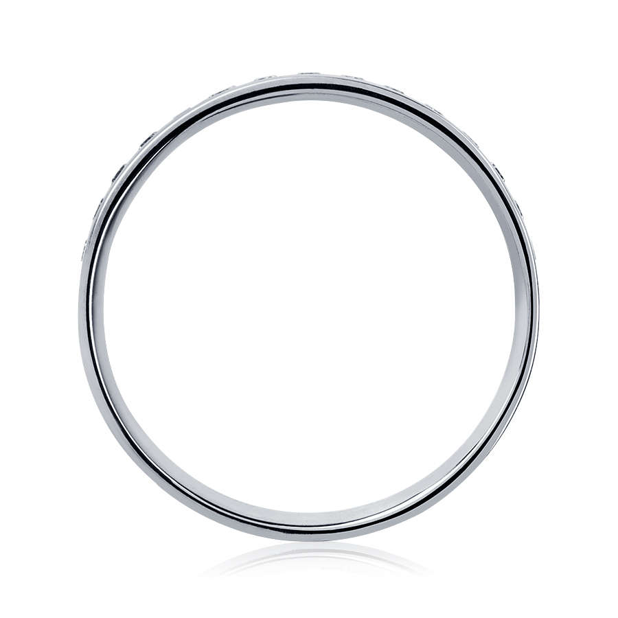 Белое обручальное кольцо с бриллиантами из платины ПК-114-15 Platinum Lab фото 3