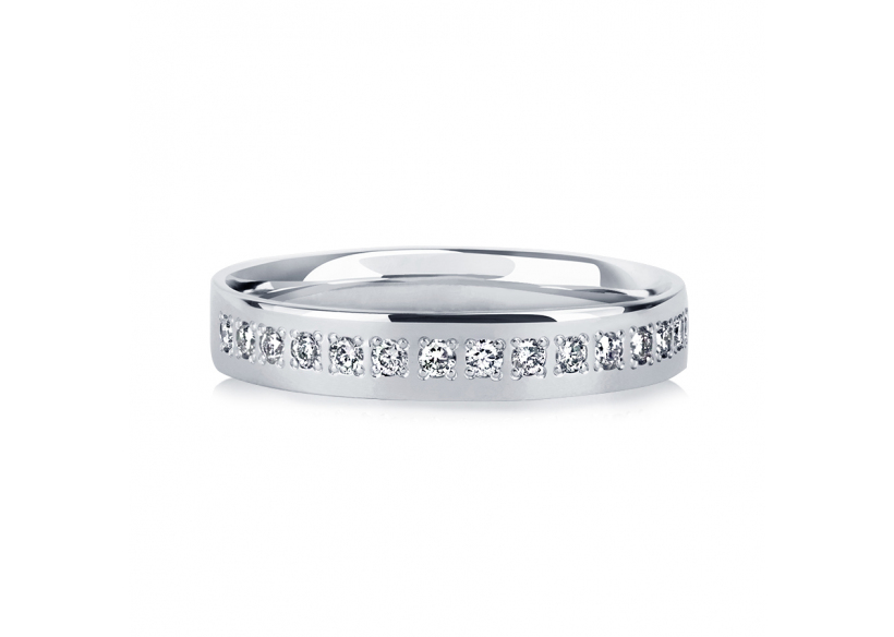 Свадебное кольцо из платины с бриллиантами ПК-114-15 Платиновая Лаборатория фото 2