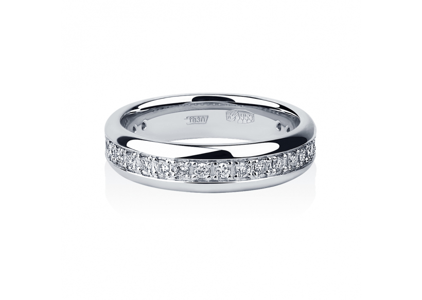 Женское обручальное кольцо с бриллиантами из платины ПК-116-25 PlatinumLab фото 2