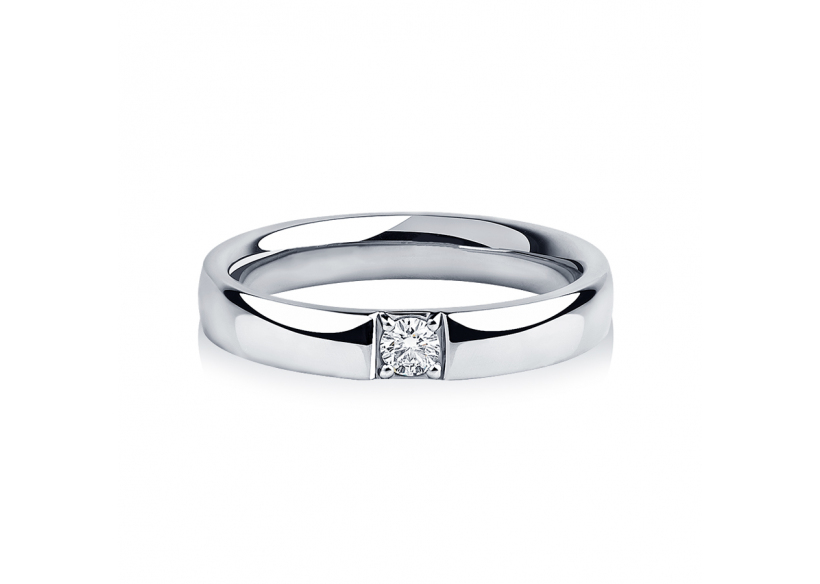 Женское обручальное кольцо из платины с бриллиантом ПК-117-01 Платинум Лаб фото 2