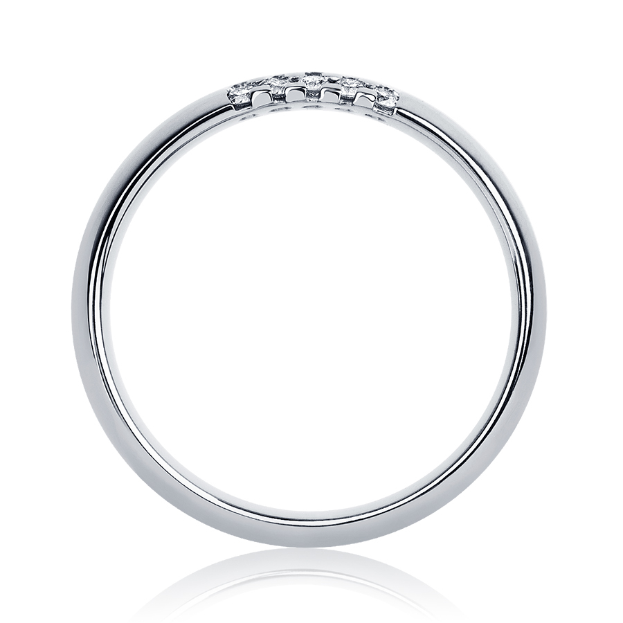 Белое обручальное кольцо из платины с бриллиантами ПК-118-15 PlatinumLab фото 3