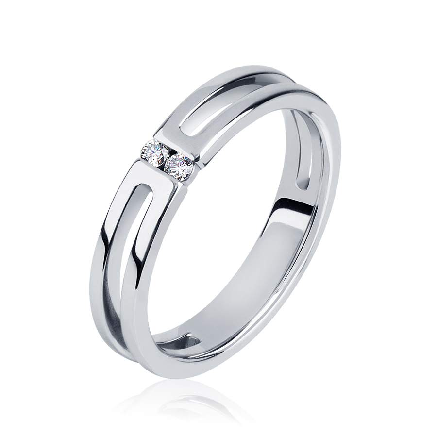 Оригинальное обручальное кольцо из платины с бриллиантами ПК-124-01 Platinum Lab фото 1