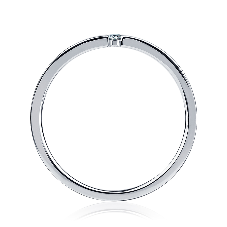 Плоское обручальное кольцо из платины с бриллиантами ПК-124-01 Платинум Лаб фото 3