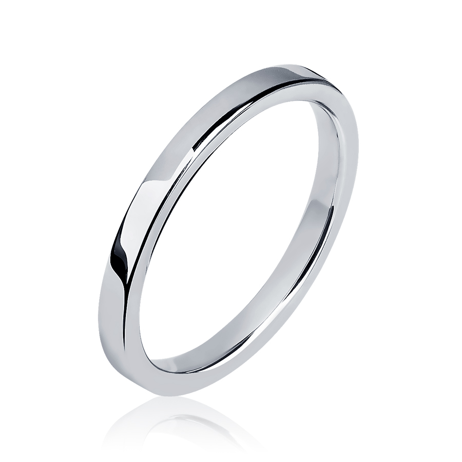 20р) ПК-125-00 Обручальное кольцо из платины тонкое - PlatinumLab