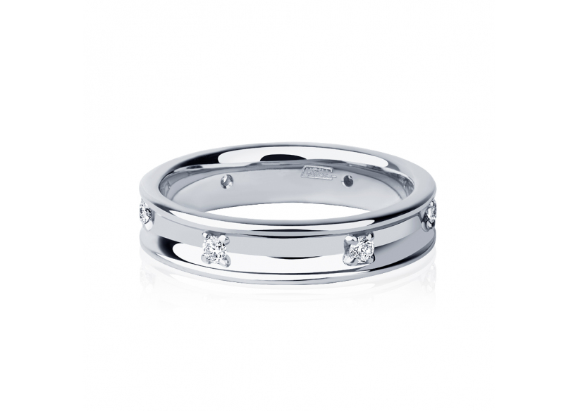 Женское обручальное кольцо из платины с бриллиантами ПК-127-01 PlatinumLab фото 2