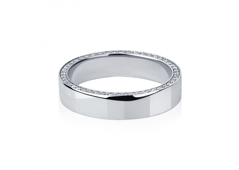 Обручальное кольцо с дорожкой бриллиантов из платины ПК-129-01 PlatinumLab фото 2